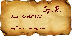 Szin Renátó névjegykártya