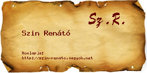 Szin Renátó névjegykártya